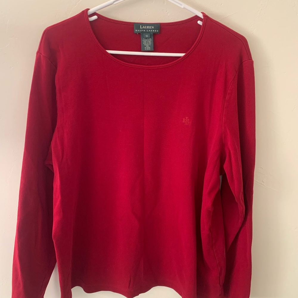 LaurenRalph Lauren Vibrant Red Long Sleeve Size 1X